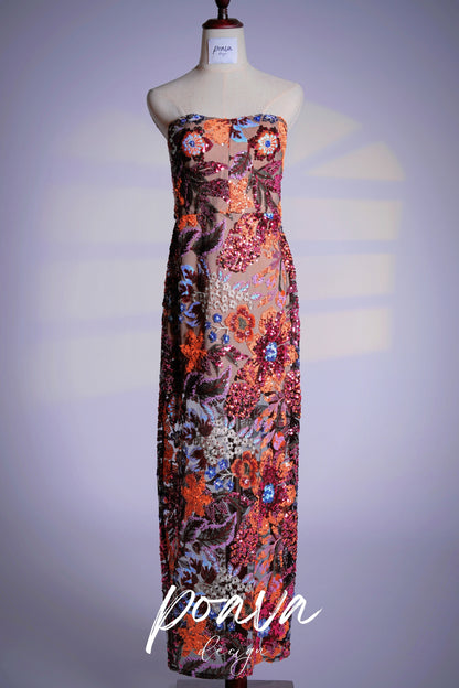 Thérèse sequin-embellished multicolour midi dress