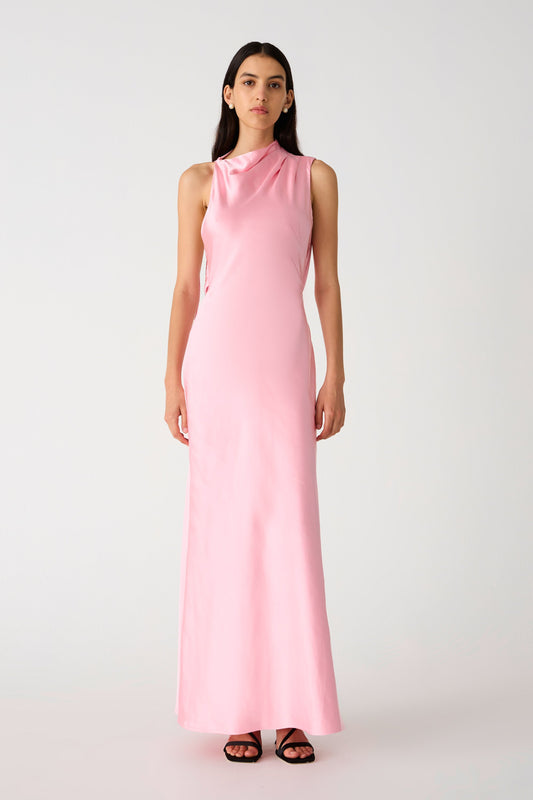 SANTANA GLOSS SATIN MAXI DRESS
