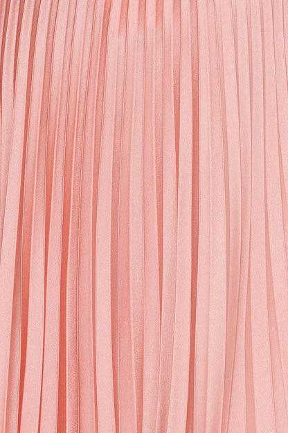 Strapless Pleated Maxi Dress Pink