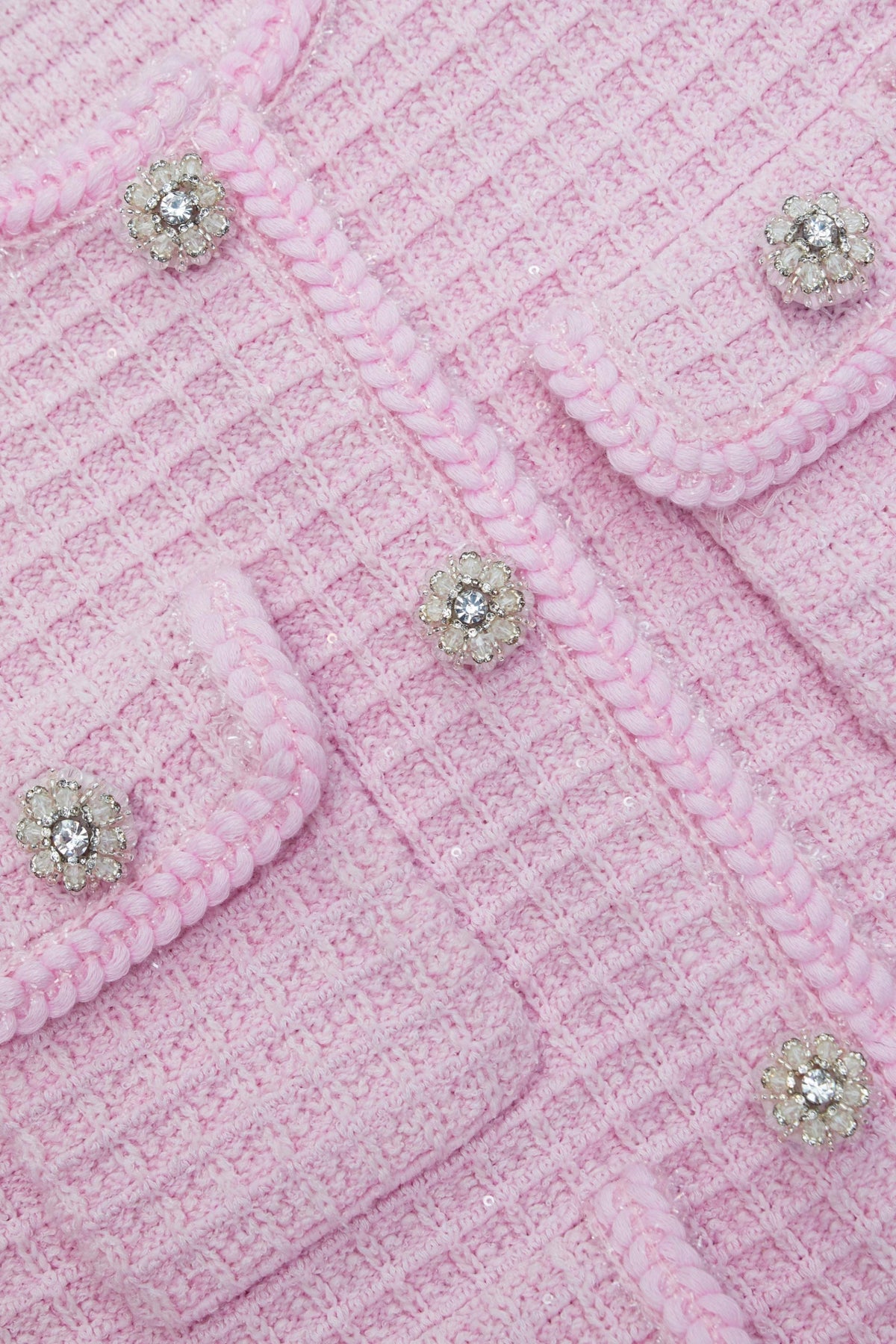 PINK SEQUIN TEXTURED KNIT JACKET