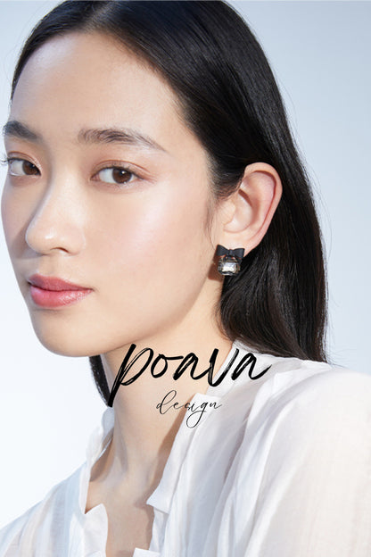 Black bow Embellished earrings