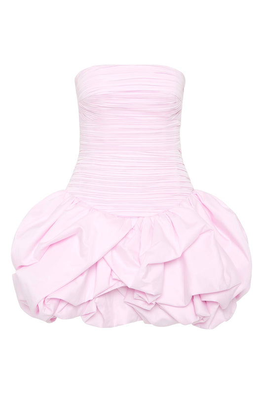 Violette Bubble Hem Mini Dress In Pastel pink