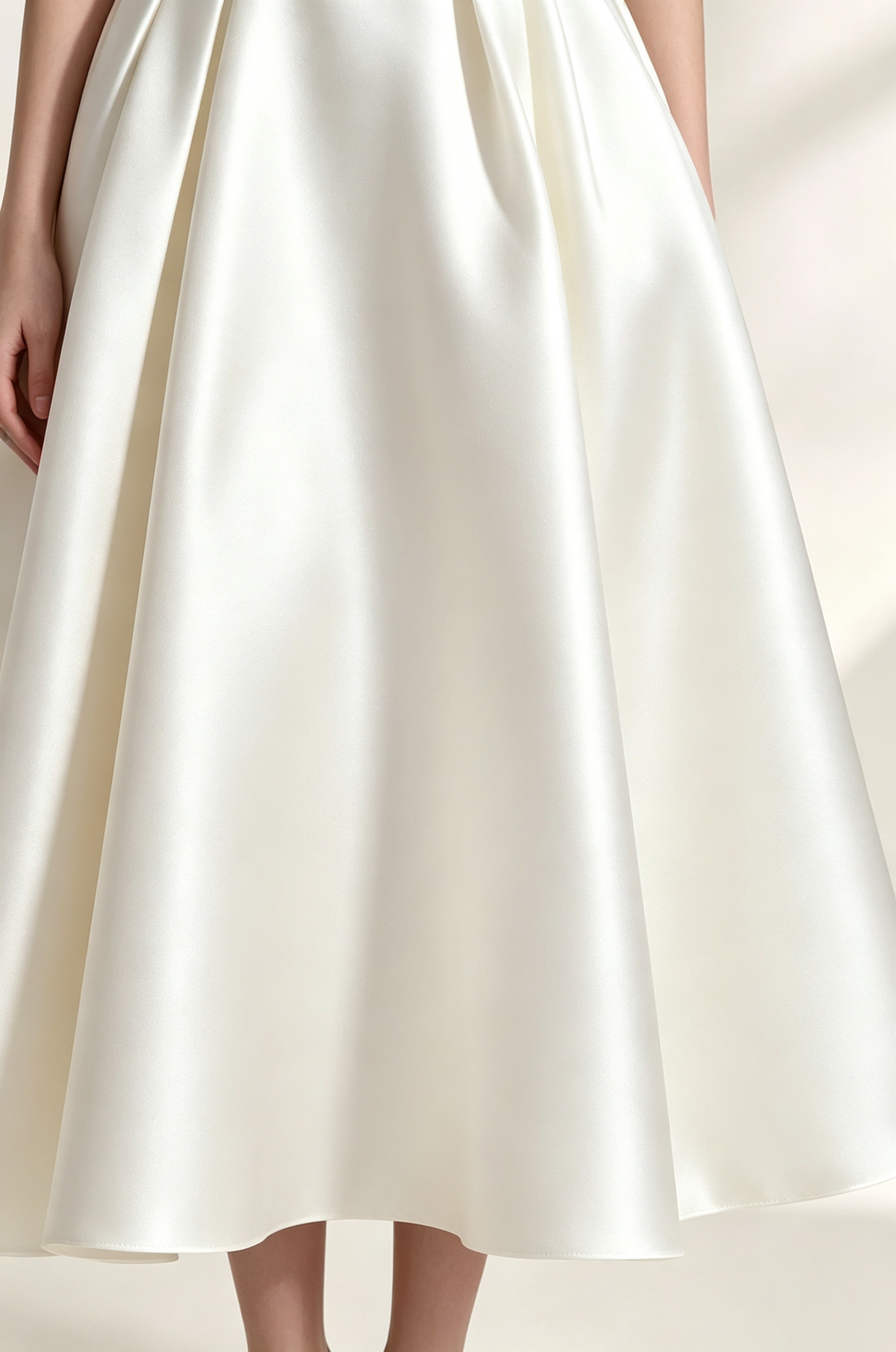Minimalist Spaghetti Strap Midi Dress - Off-White