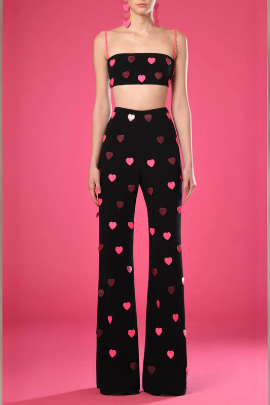 Pink top and pants with hearts