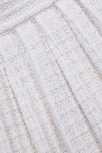 CREAM KNIT FLORAL TRIM CARDIGAN