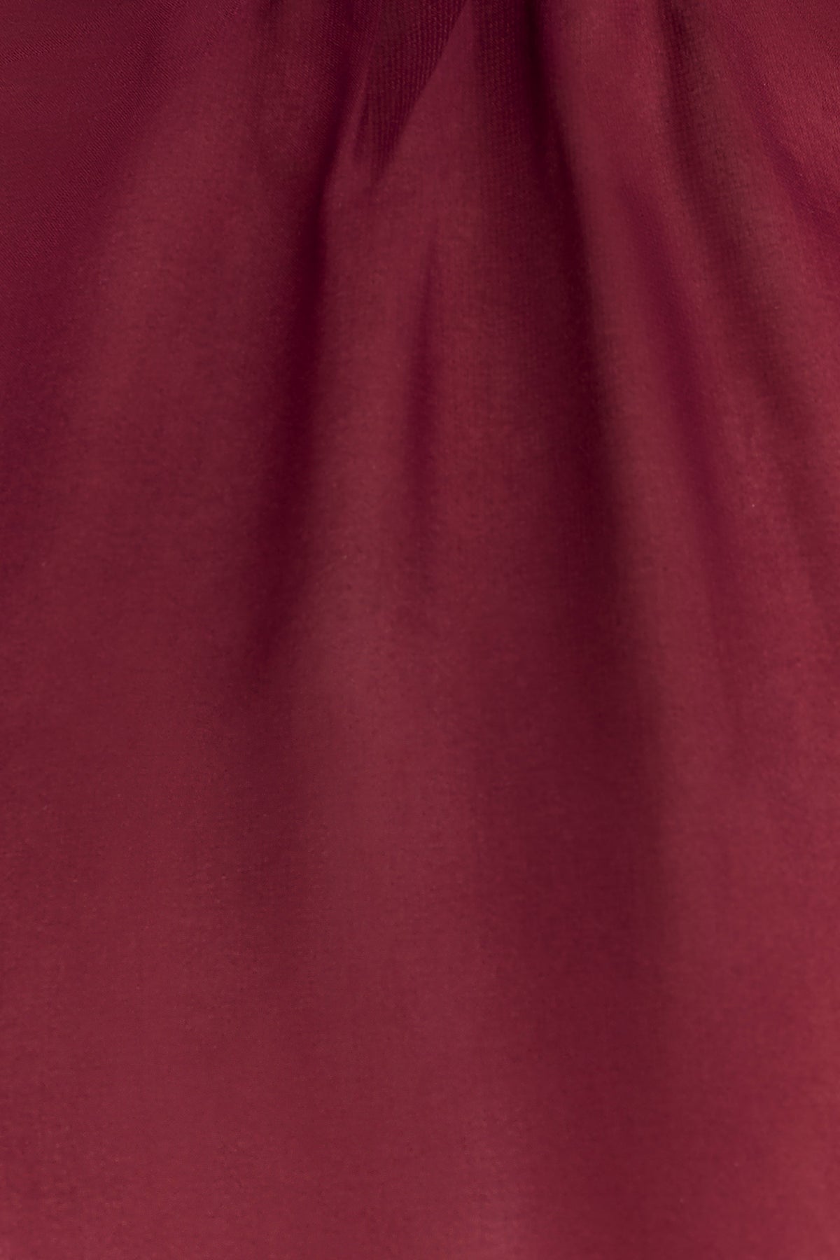 Chiffon Ruffle Mini Dress - Wine