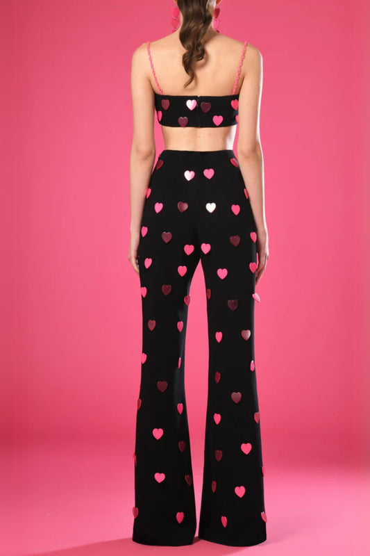 Pink top and pants with hearts