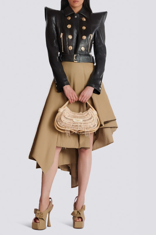 Perfecto cropped leather jacket in black