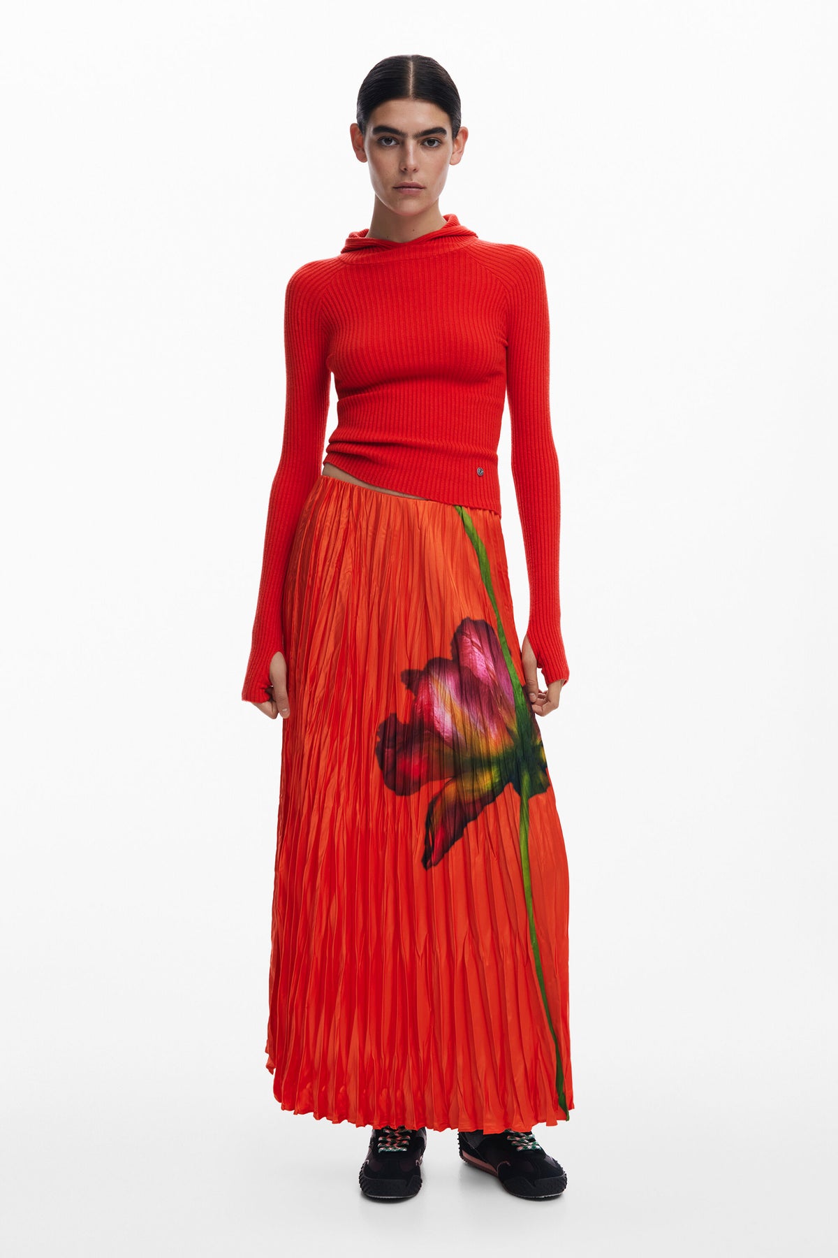 Floral texture skirt