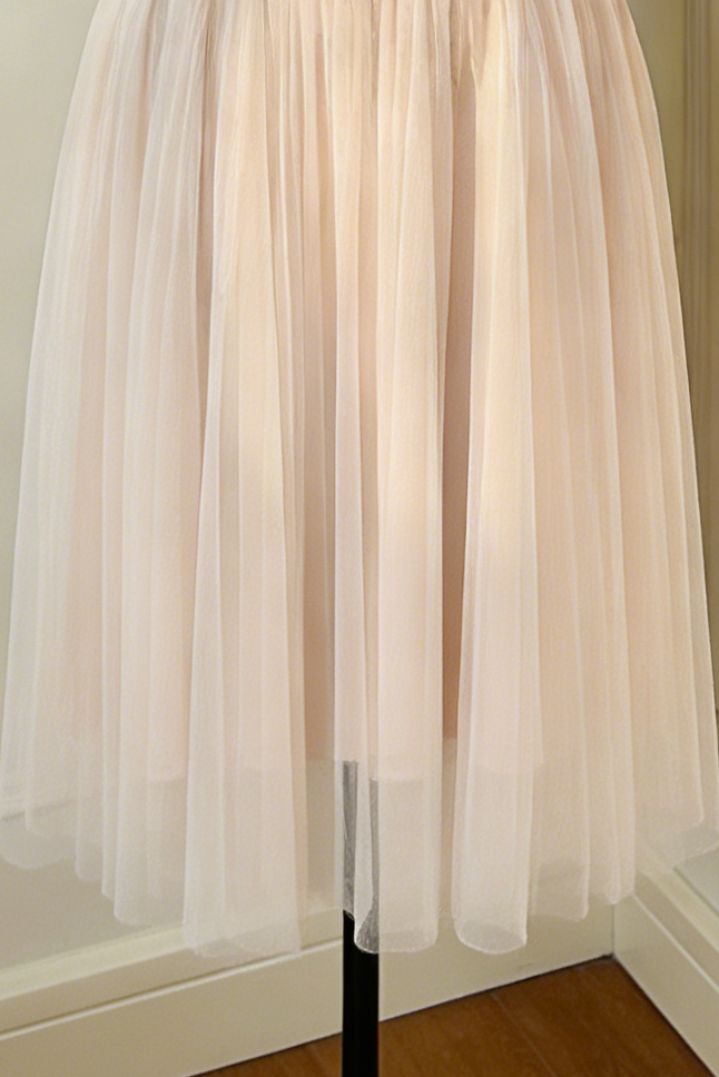 Alani Apricot Lace Mermaid Spaghetti Strap Tulle Dress