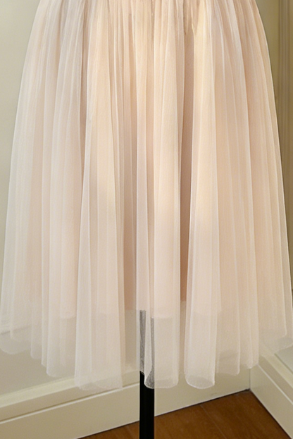 Alani Apricot Lace Mermaid Spaghetti Strap Tulle Dress
