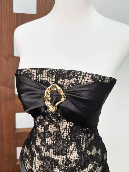 Strapless Black mini dress