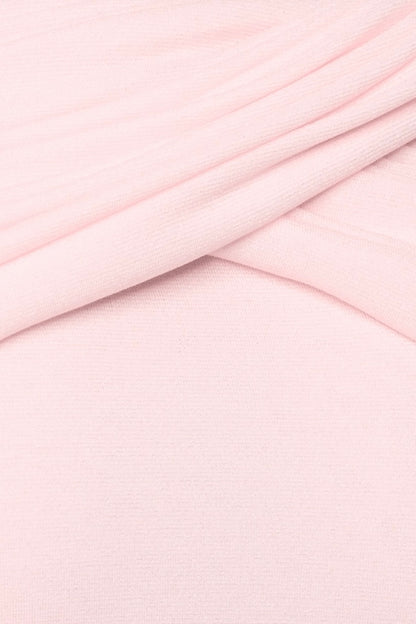 megan ruched Knit patchwork maxi dress in pink