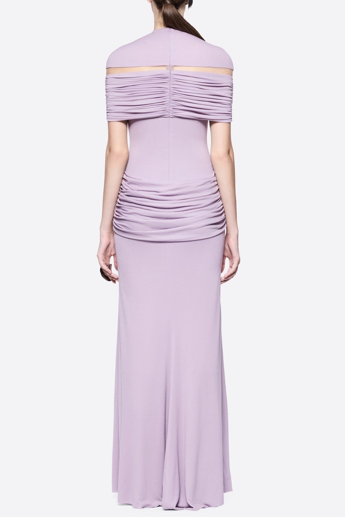 megan ruched Knit patchwork maxi dress in Purple