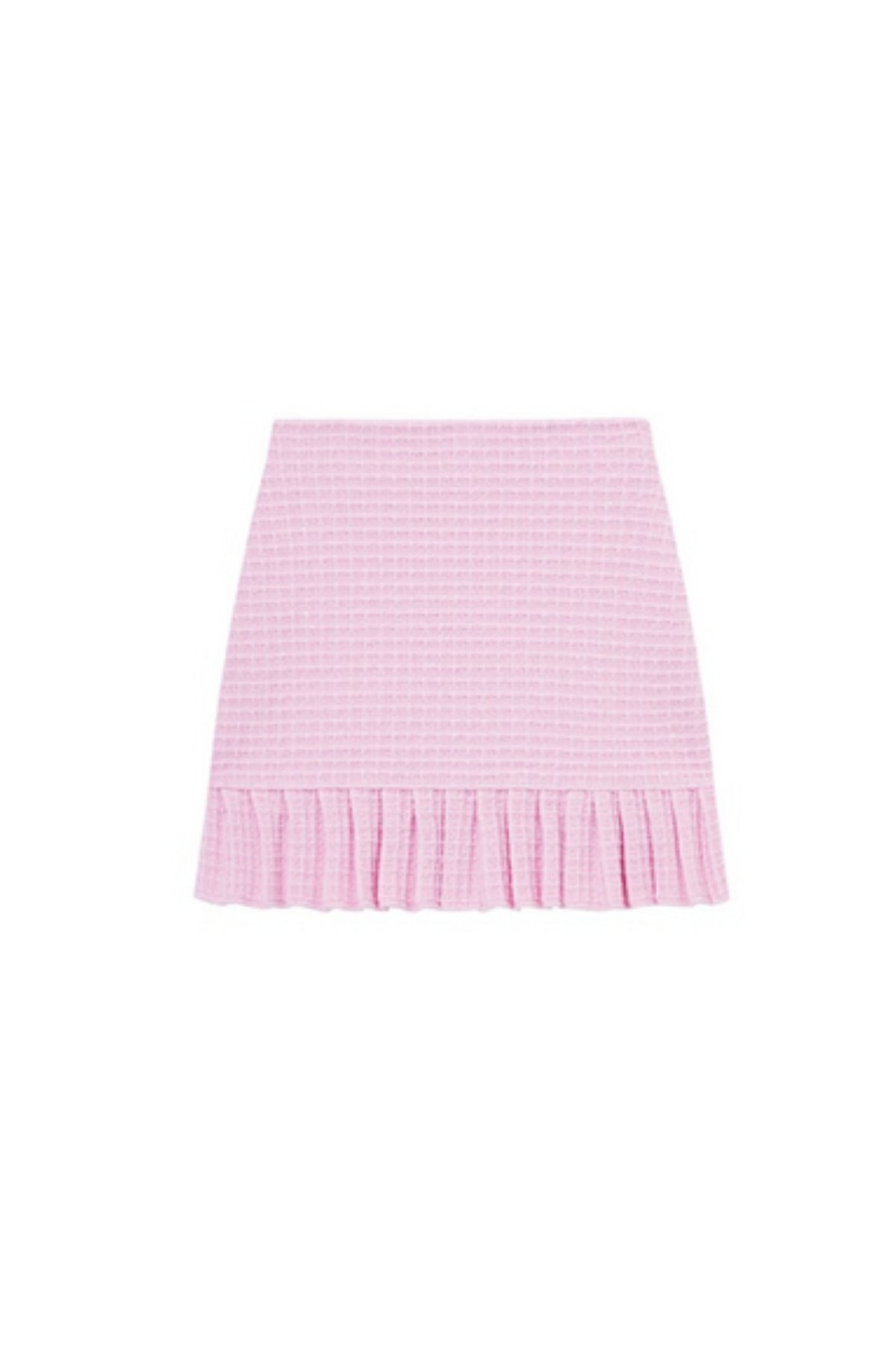 PINK SEQUIN TEXTURED KNIT SKIRT