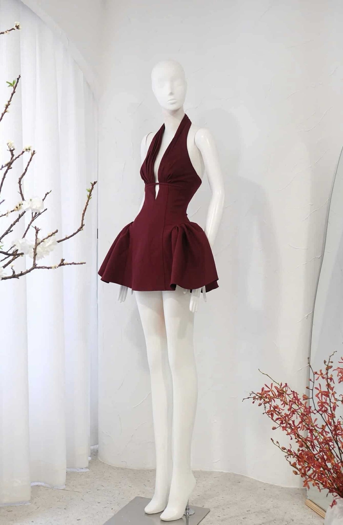 Tiffany Plunge Dot Mini Dress