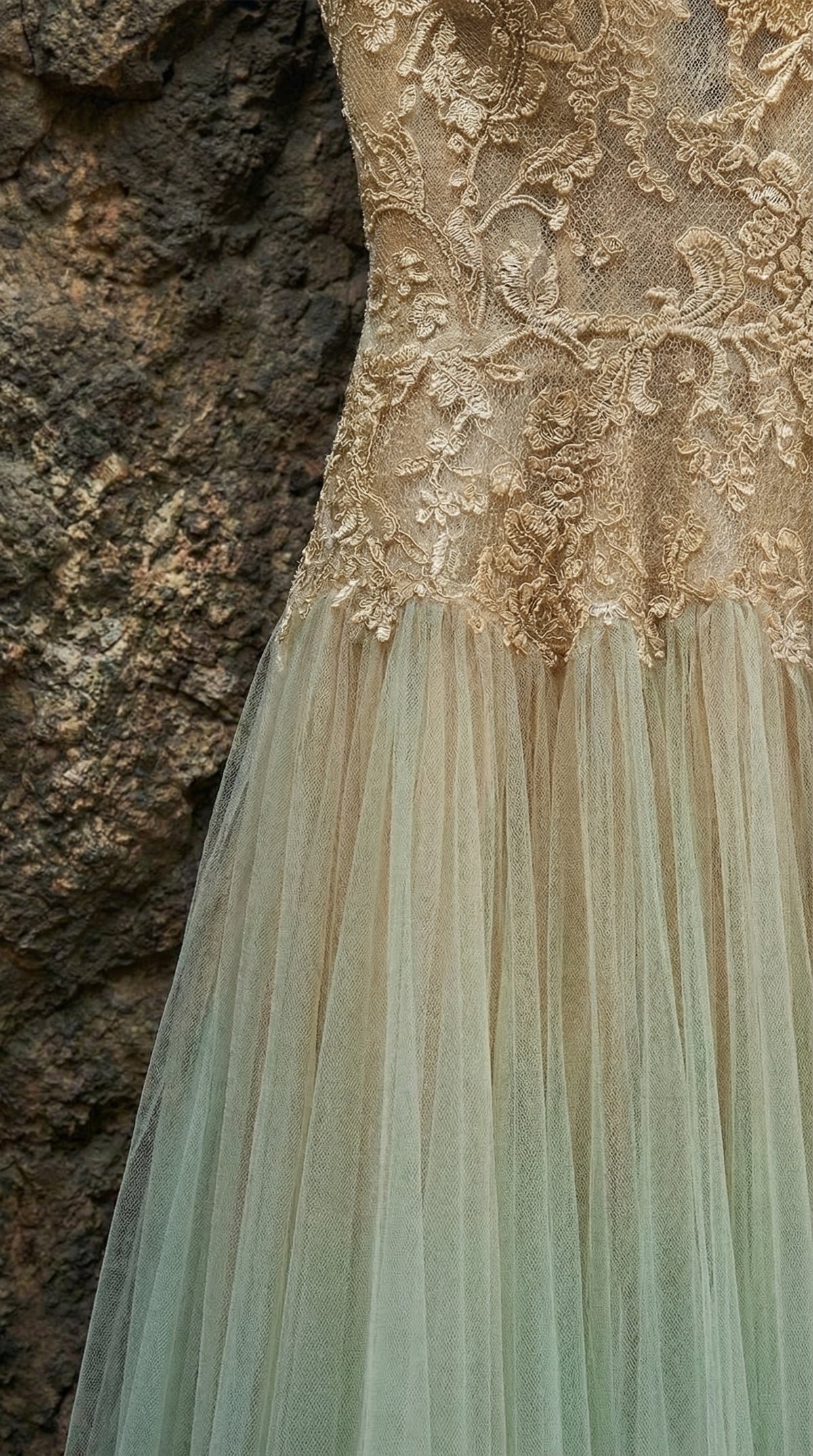 MINT OMBRE LACE MIDI DRESS
