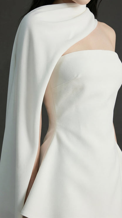Calwa Scarf Strapless Flare Mini Dress