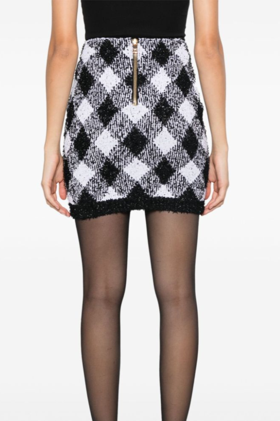 gingham tweed mini skirt