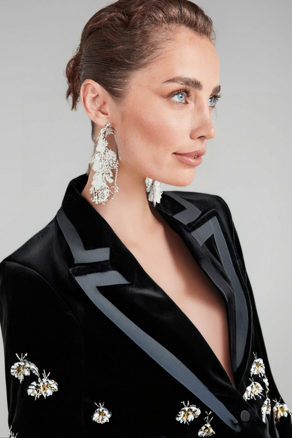 SIBYL BLACK BEE DIAMOND BLAZER MINI DRESS