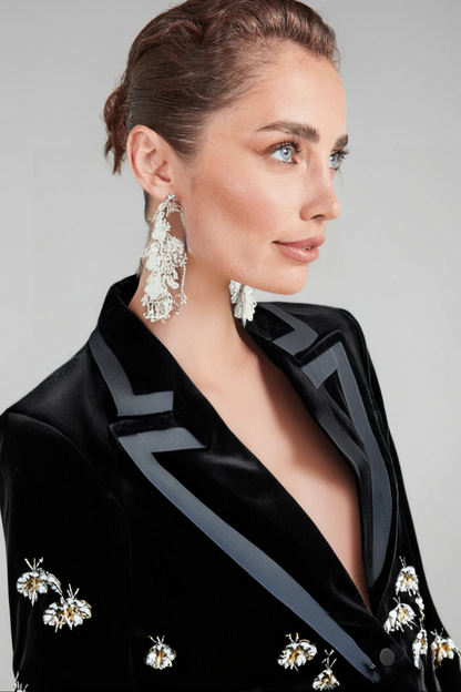 SIBYL BLACK BEE DIAMOND BLAZER MINI DRESS