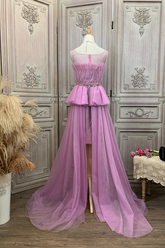 Embellished Purple Maxi Dress