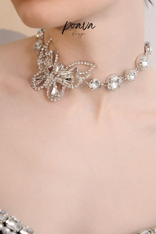 crystal-embellished layered necklace