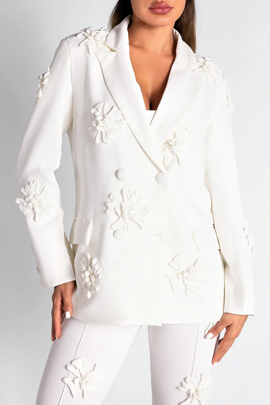 Pibamen Floral Embroider Blazer Set
