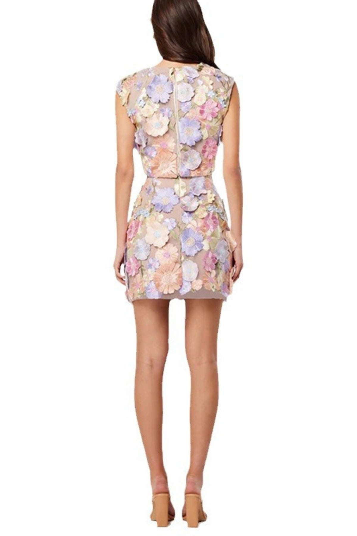 FLORAL CROP TOP SKIRT SET IN 3D LACE