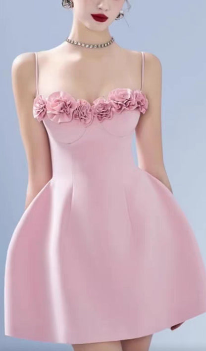 FLORAL BUST STRAP MINI DRESS