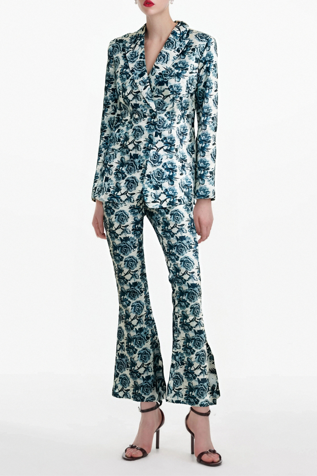 Morgane floral-print jacket & trousers matching set