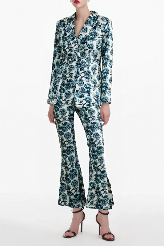 Morgane floral-print jacket & trousers matching set