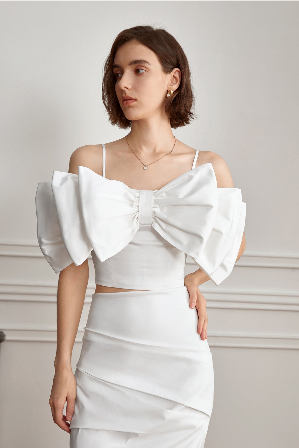 Bandage Midi Dress in White