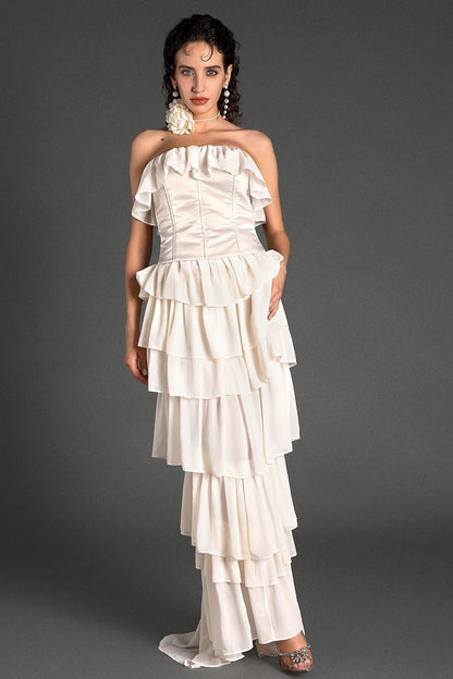 Rodiades Strapless Ruffle Corset Dress