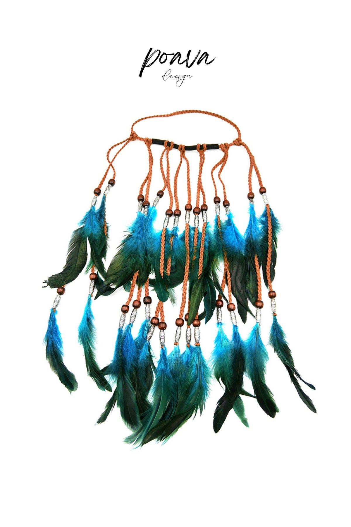 Bohemia blue Feather Headband