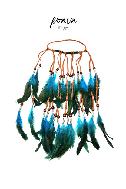 Bohemia blue Feather Headband