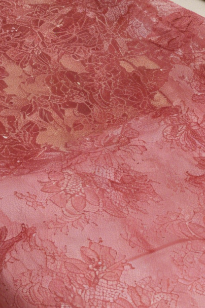 RED BEADED LACE DRESS