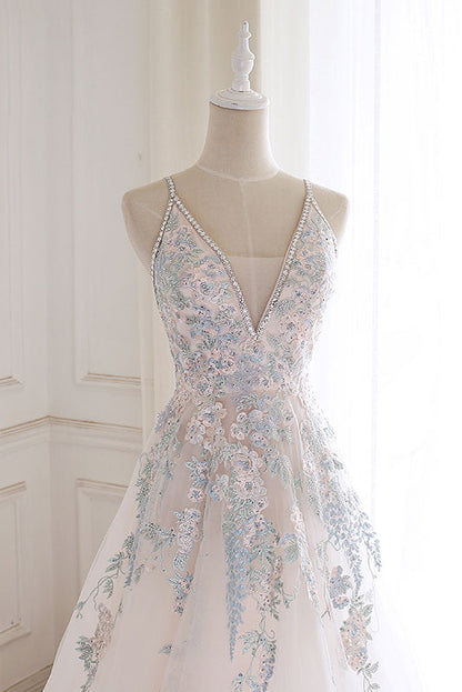 White v neck tulle lace dress