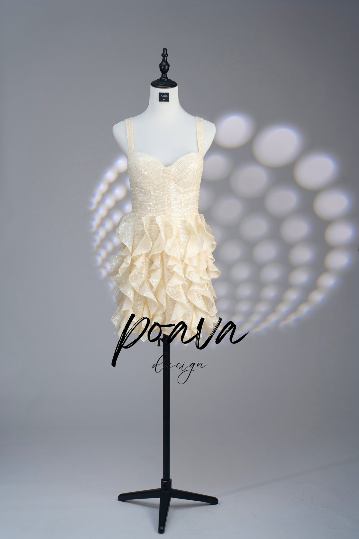 Chiffon mini dress in white