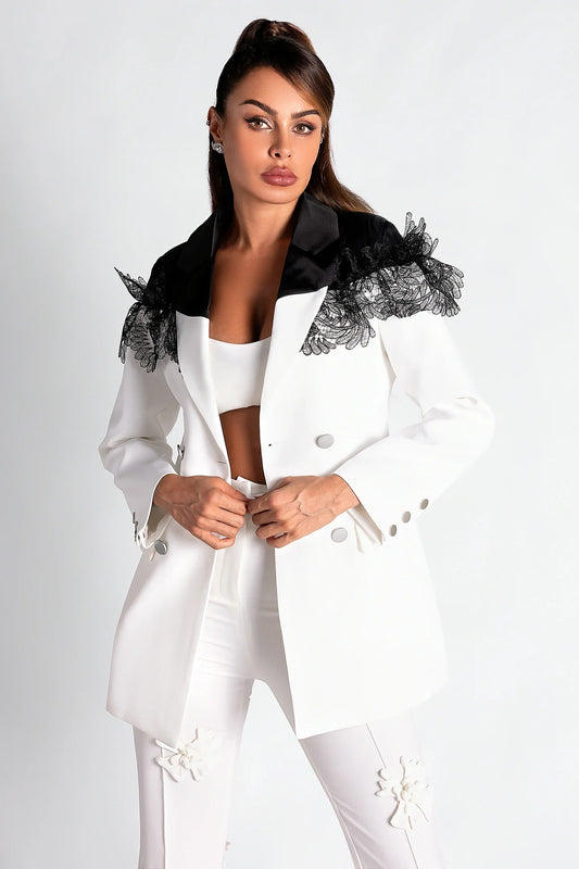 Sekani Patchwork Lace Blazer Top