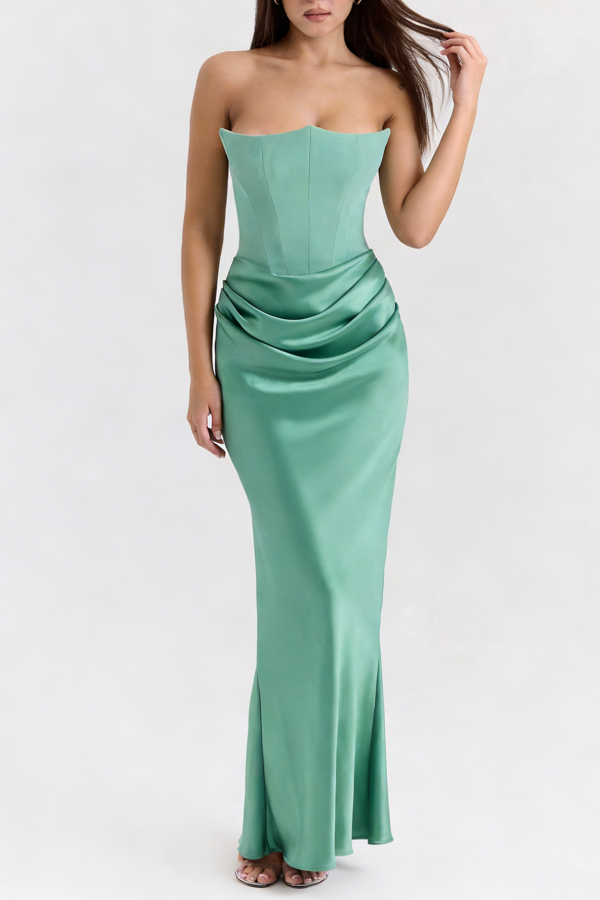 Hillary Clinton's strapless bodycon dress-green
