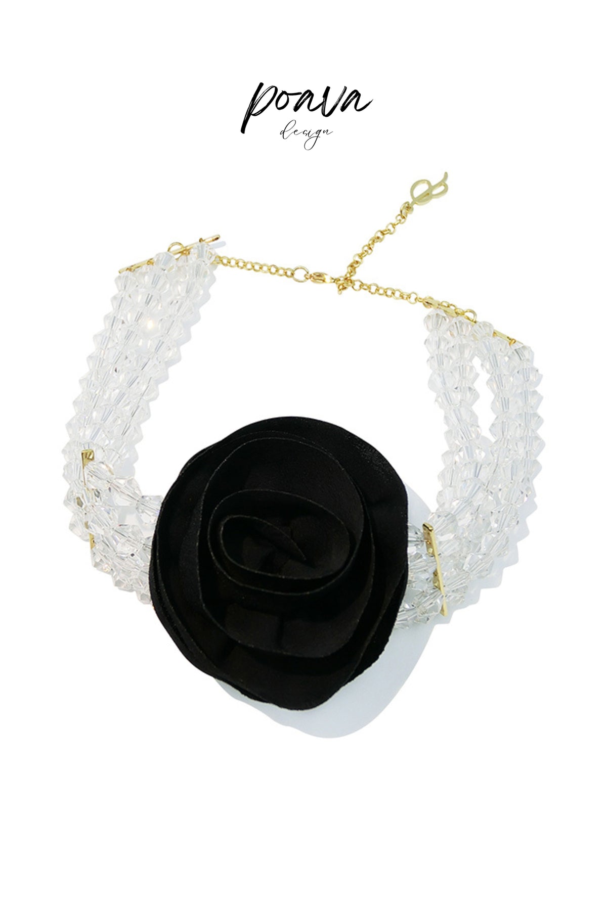 choker with black rose