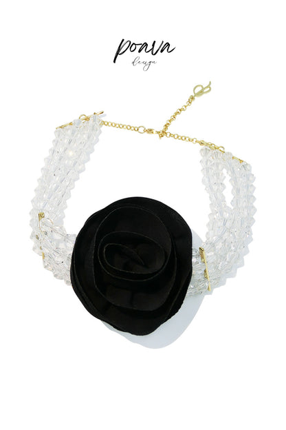 choker with black rose