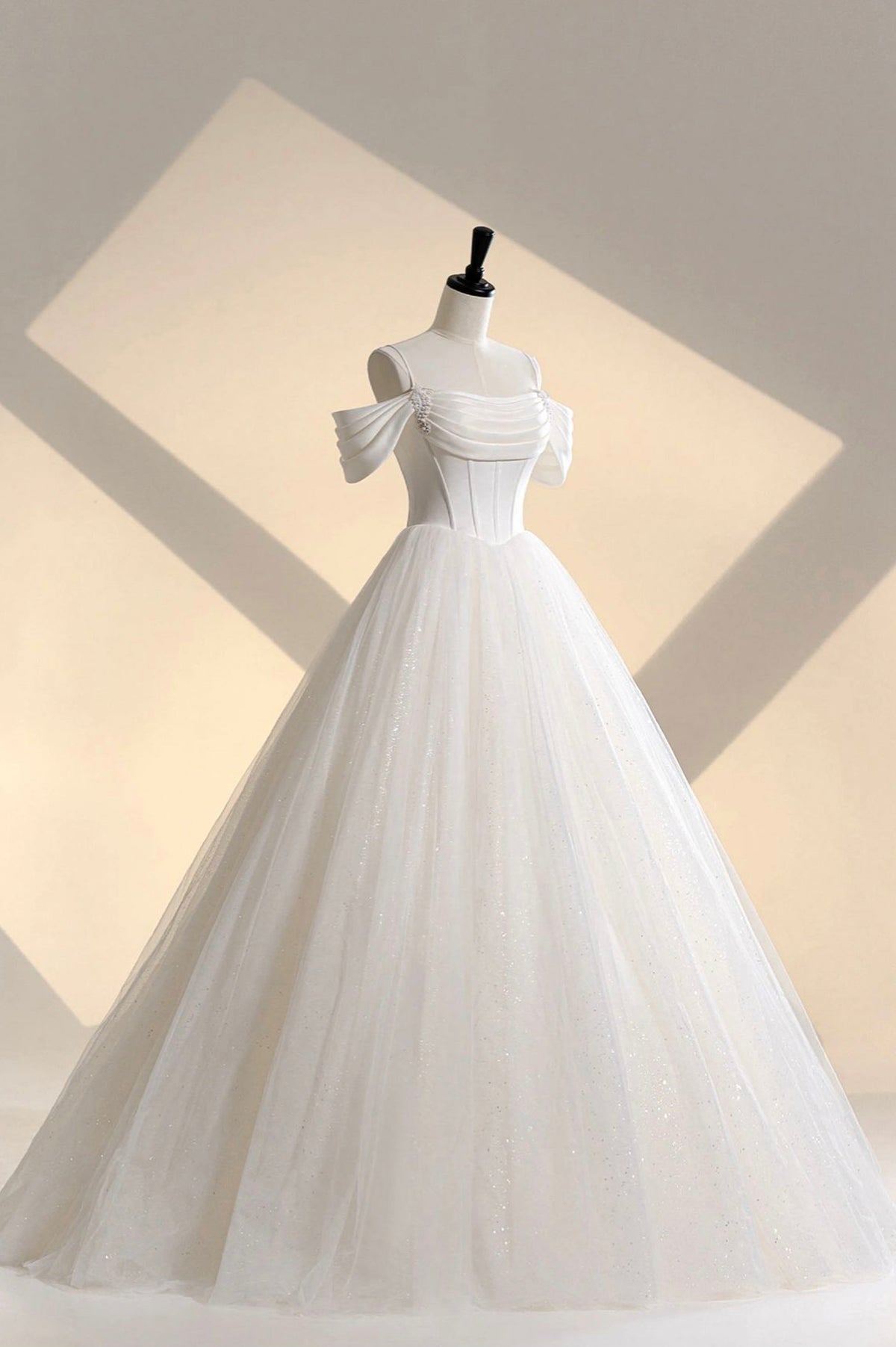Off the Shoulder Sparkly Tulle Dress