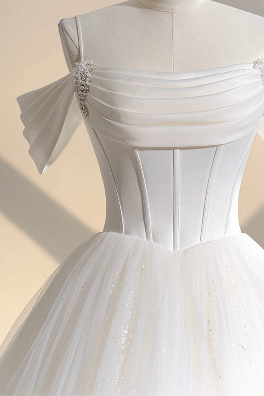 Off the Shoulder Sparkly Tulle Dress