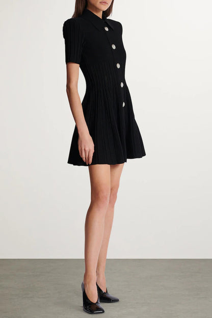kristin Black Knitted Mini Dress