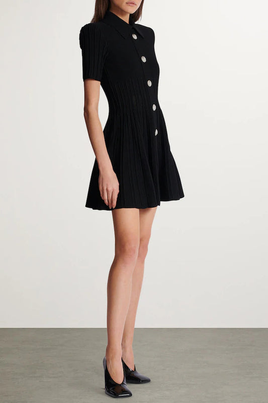 kristin Black Knitted Mini Dress