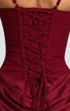 Burgundy Crepe Mermaid Gown