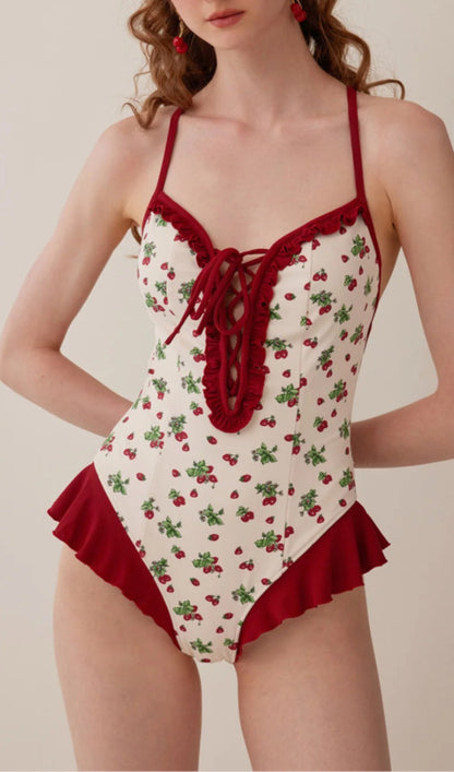 Dandy Strawberries Printed One-Piece Swimsuit