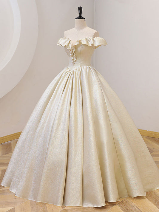 Champagne Satin Prom Dress
